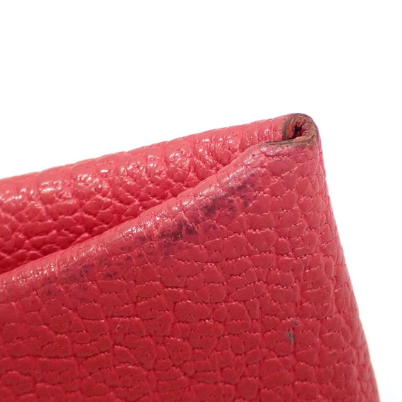 HERMES Bastia Coin Case Women's Rouge Vif Chevre N Stamp Made Around 2010  Purse - Picture 4 of 10